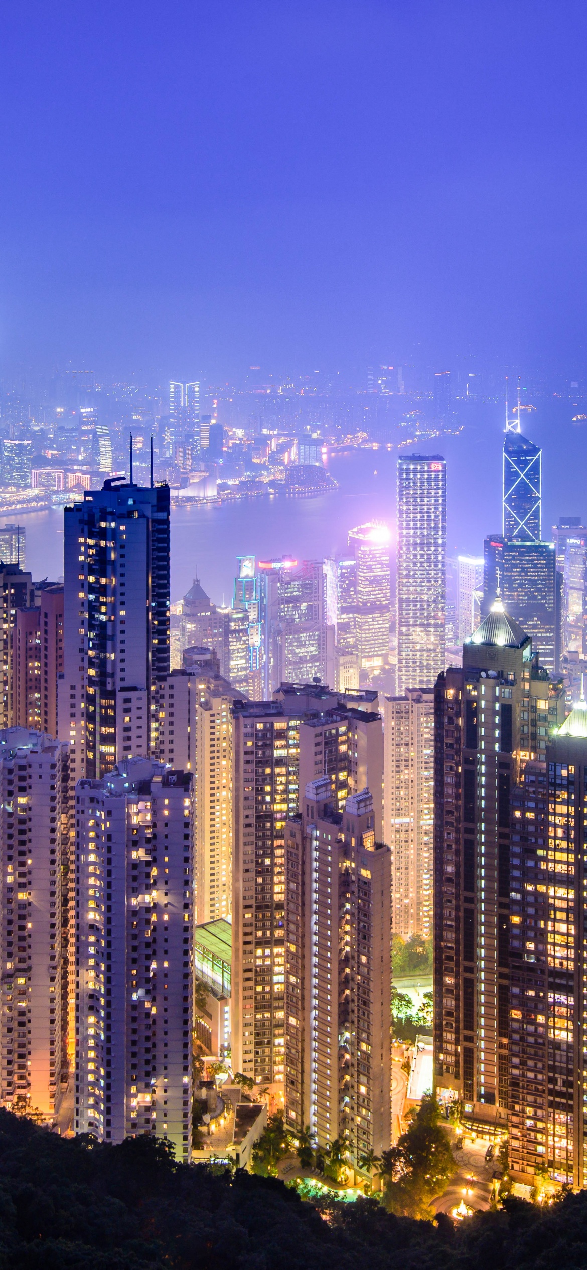 Victoria Peak Wallpaper 4K, Hong Kong City, Cityscape, Night time